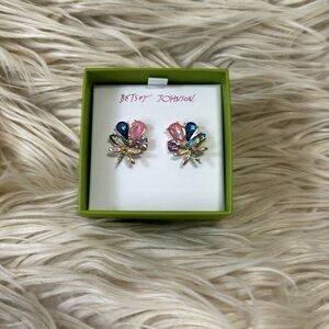 New in box Betsey Johnson dragonfly earrings